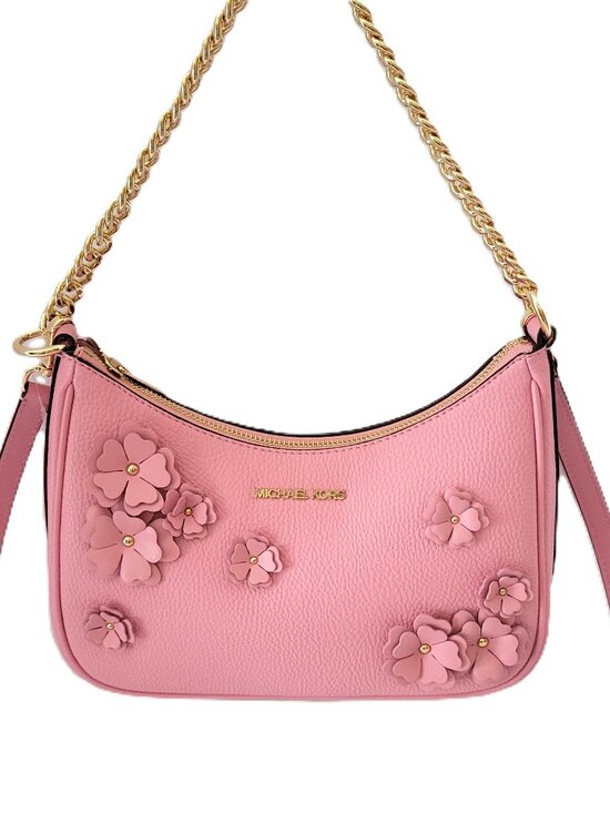 Michael Kors Handbags - Michael Kors Jet Set Travel Large Embellished Pouchette Crossbody Carnation
